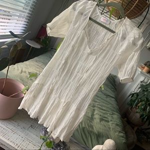 White sheer gauze dress/coverup